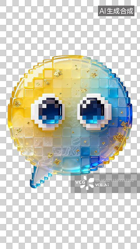 【AI数字艺术】3d立体像素风卡通对话框图片素材