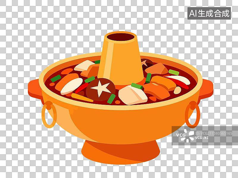 【AI数字艺术】铜火锅元素图片素材