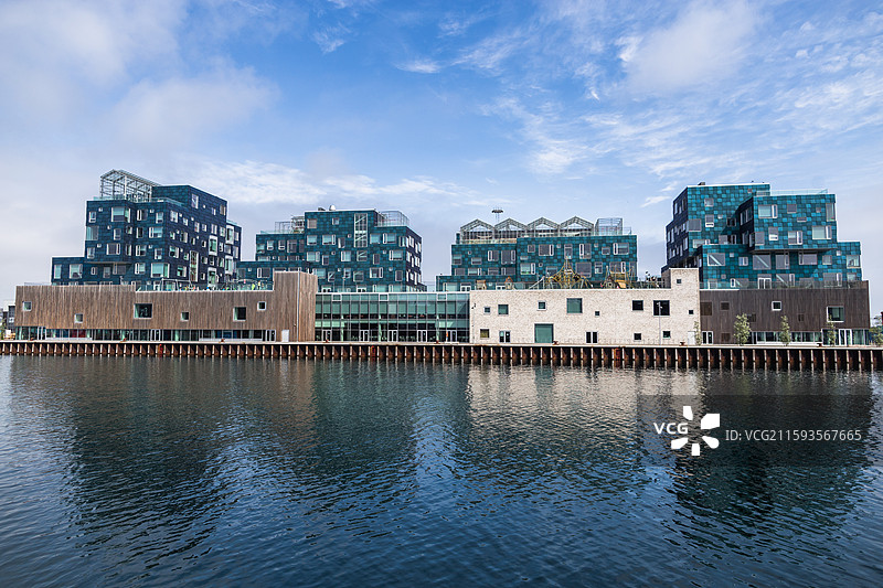 哥本哈根北港新城海洋城市风景图片素材