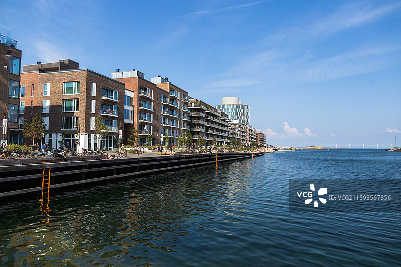 哥本哈根北港新城海洋城市风景图片素材