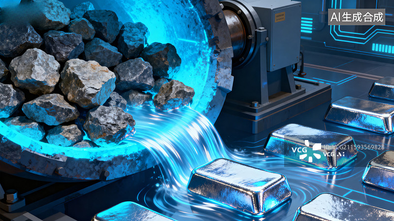 【AI数字艺术】矿石提炼金属工业场景图片素材