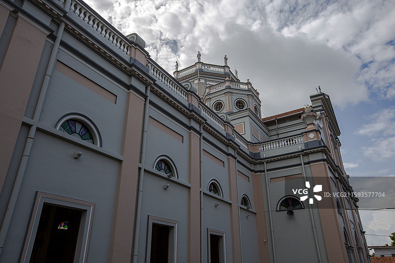 斯里兰卡尼甘布市圣玛丽教堂外景图片素材