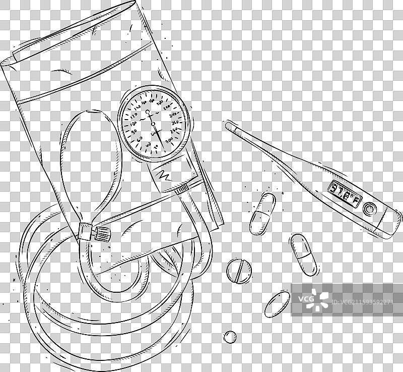 压力测量工具和温度计图片素材