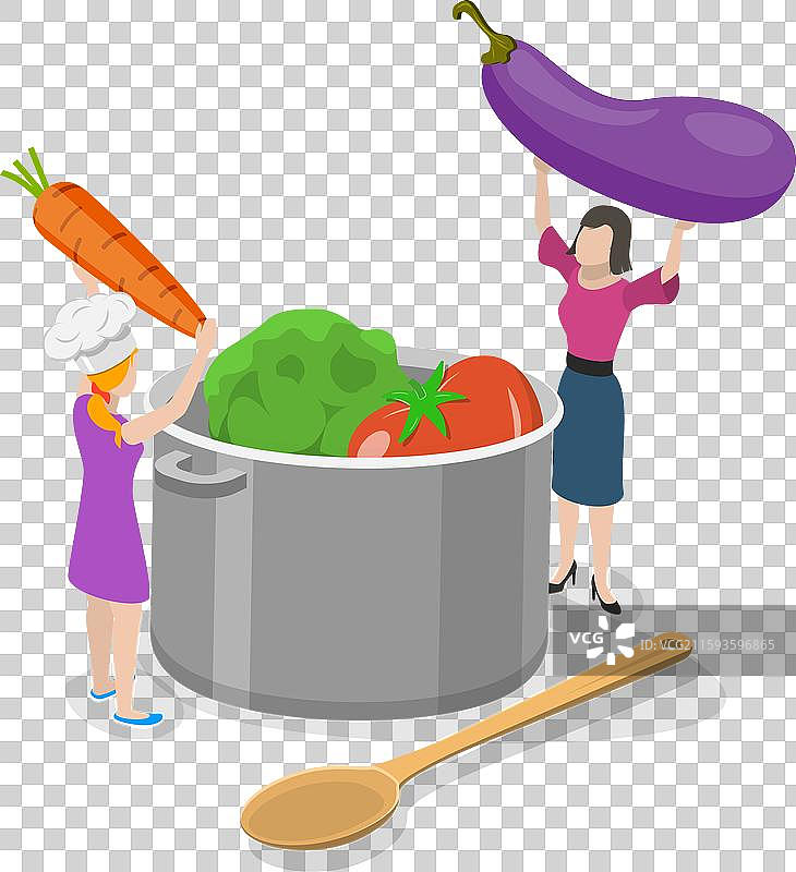 本地食品项目的3D等距平面图图片素材