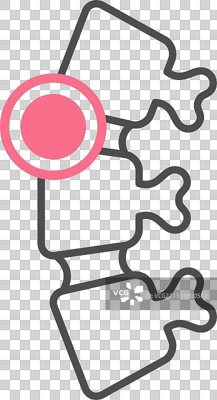 脊椎疼痛线条轮廓图标图片素材