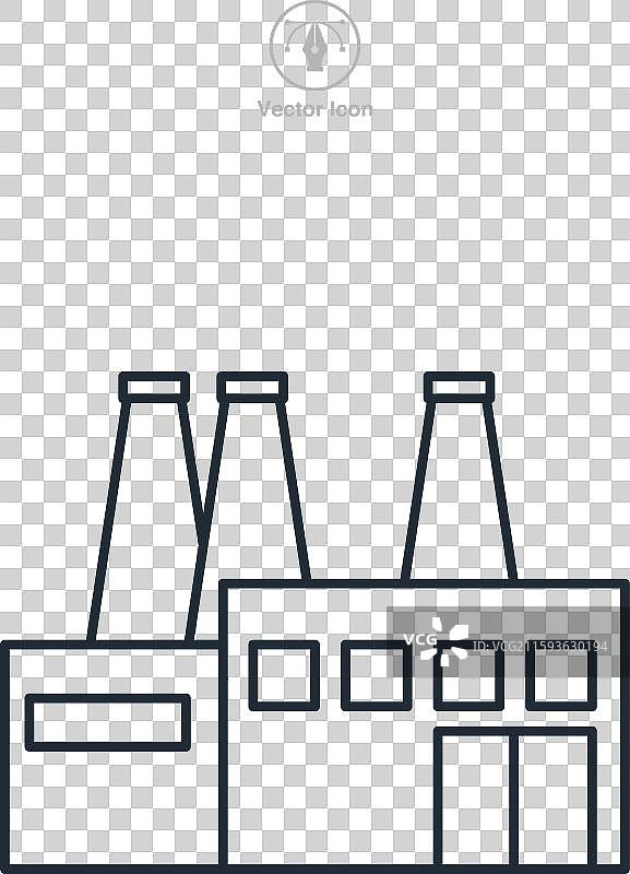 工厂图标符号，孤立在白色背景上图片素材