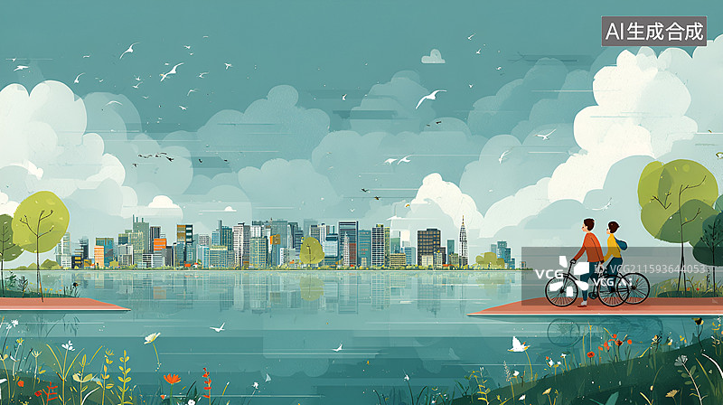 【AI数字艺术】【AI数字艺术】绿色环保城市图片素材