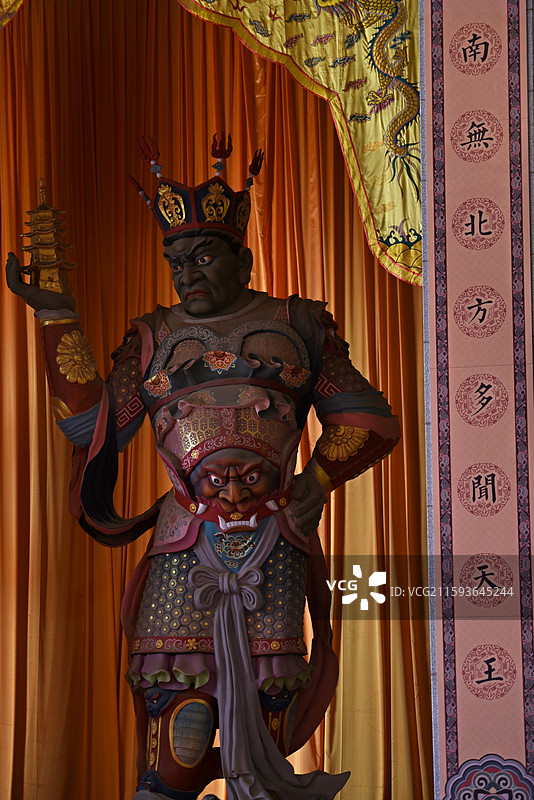 法门寺合十舍利塔内南无光明会上护法诸天菩萨之南无北方多闻天王图片素材