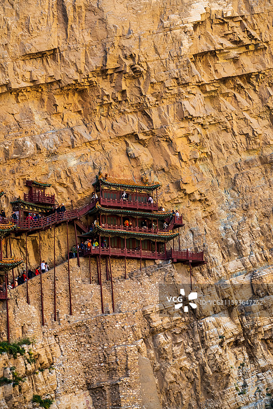 悬崖峭壁上的寺庙，悬空寺图片素材