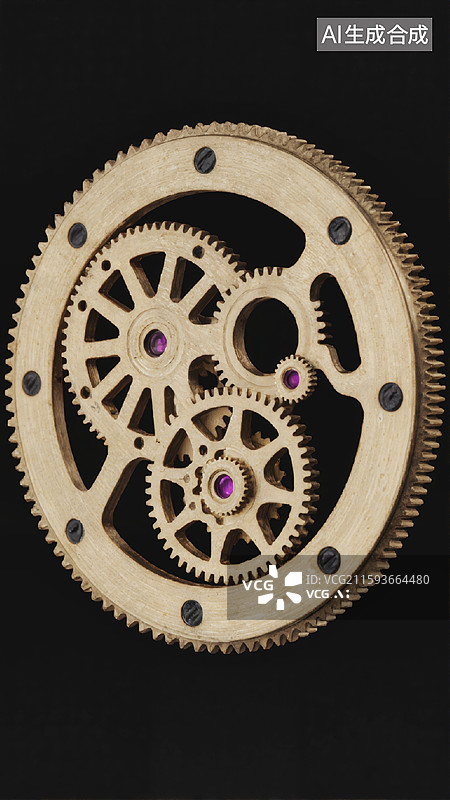 【AI数字艺术】机械齿轮装置图片素材