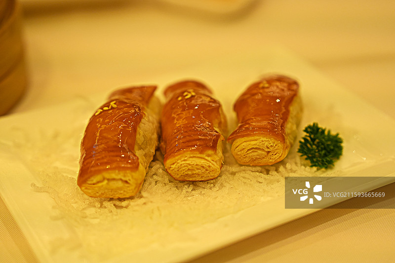 早茶面点叉烧酥图片素材