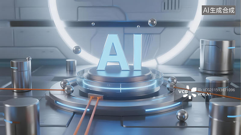 【AI数字艺术】人工智能科技展示场景图片素材
