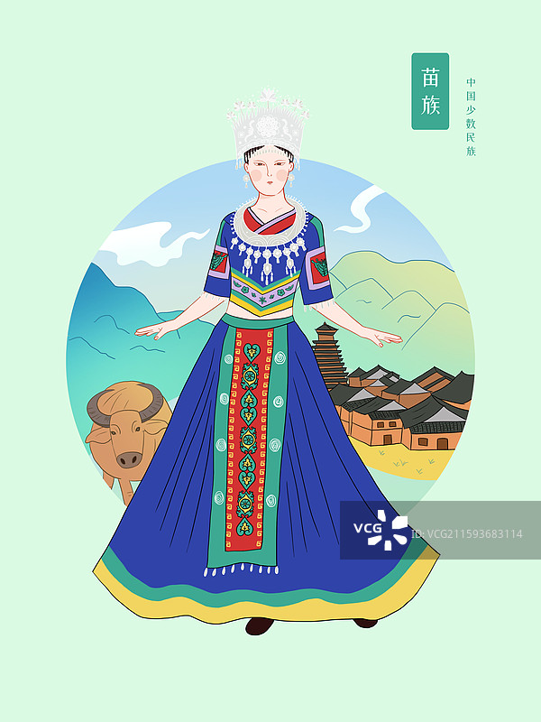 苗族女孩图片素材