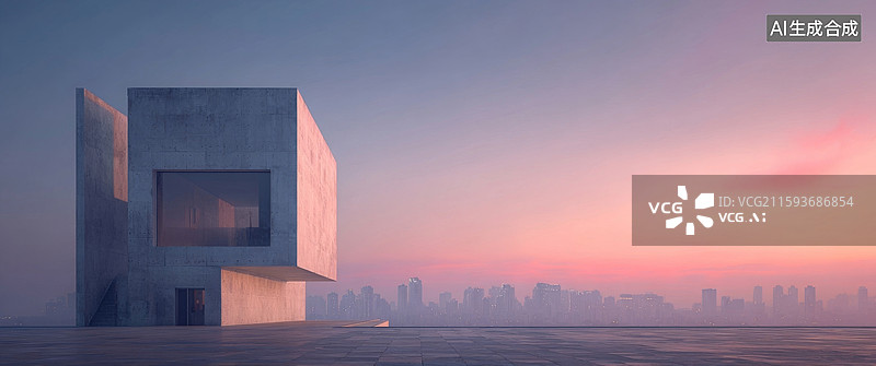 【AI数字艺术】现代建筑天际线背景素材图片素材