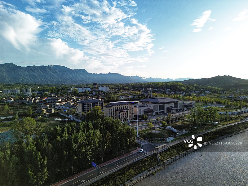 陕西省汉中市西乡县博物馆图书馆游客中心全景图片素材