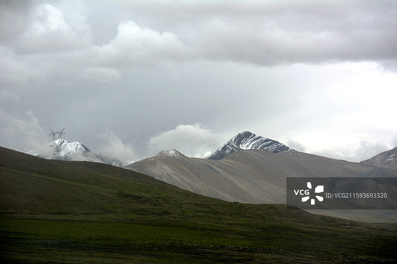 西藏日喀则堆谐之乡拉孜县沿途风景图片素材