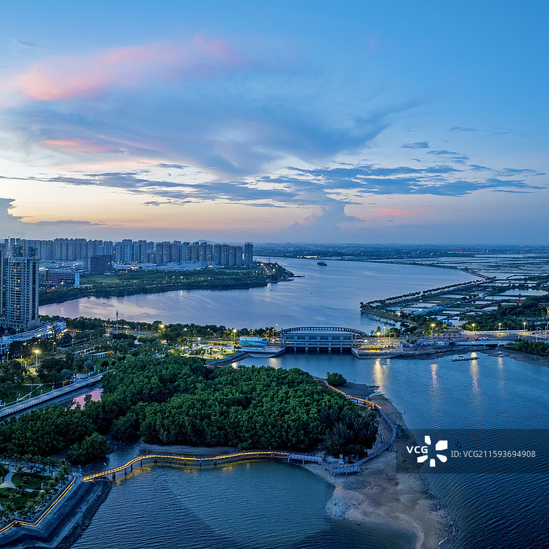 《俯瞰湛江滨湖公园全景》图片素材