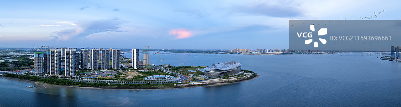 《俯瞰湛江金沙湾欢乐海岸全景》图片素材