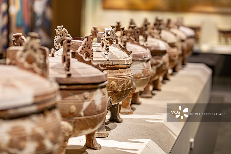 河北博物院藏陶鼎图片素材