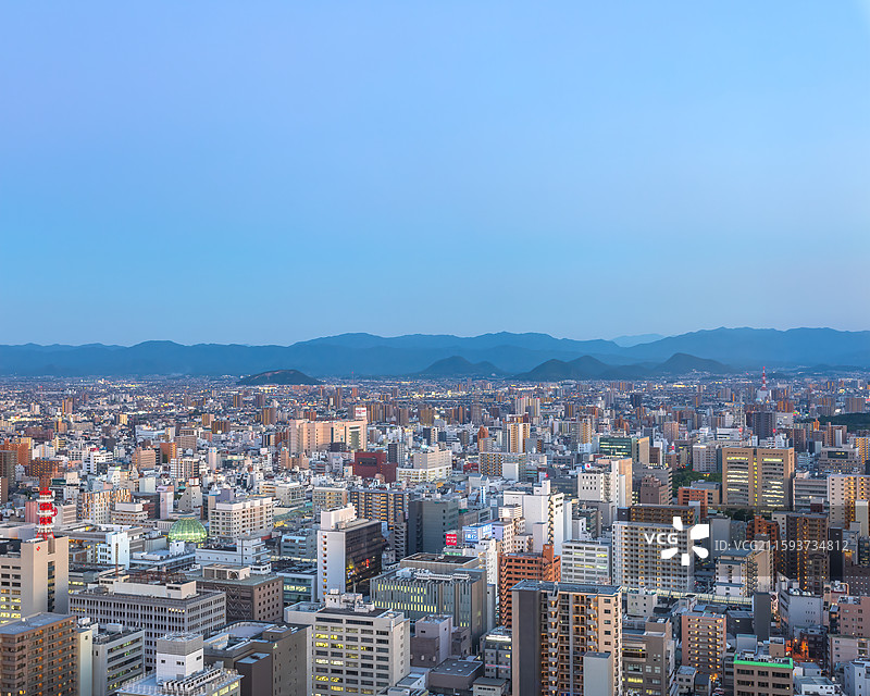 日本高松城市天际线夜景图片素材