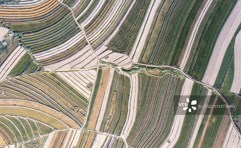 辽宁省建平县罗福沟梯田图片素材