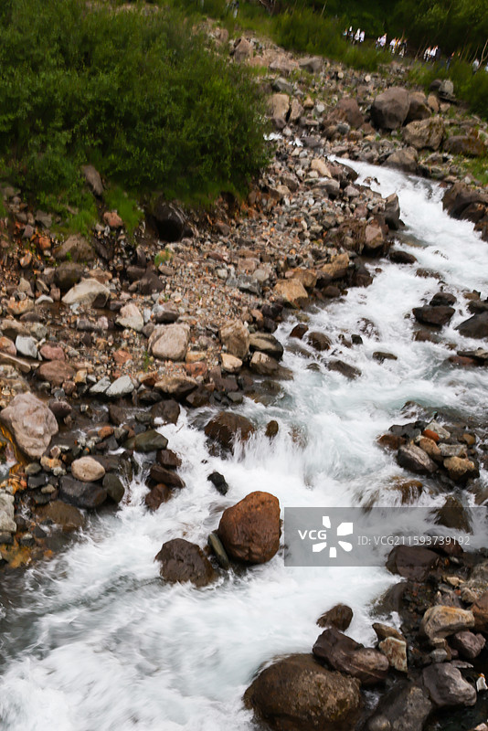 夏天松花江之源东北最大的瀑布长白山长白瀑布二道白河自然风光图片素材