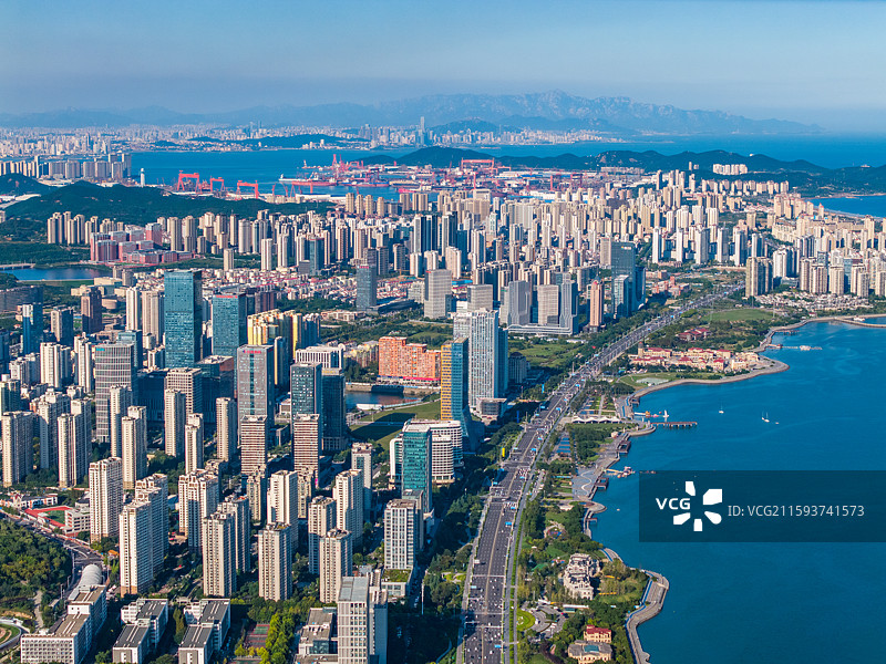 青岛黄岛区 滨海大道 西海岸新区 唐岛湾图片素材