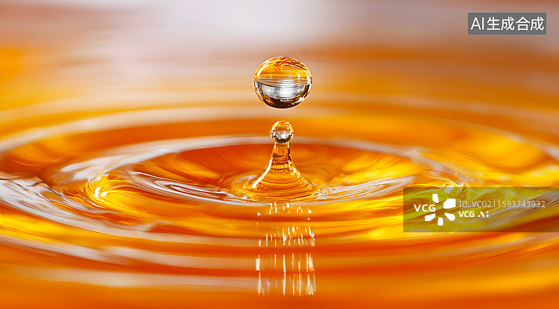 【AI数字艺术】一滴香油落进油中图片素材