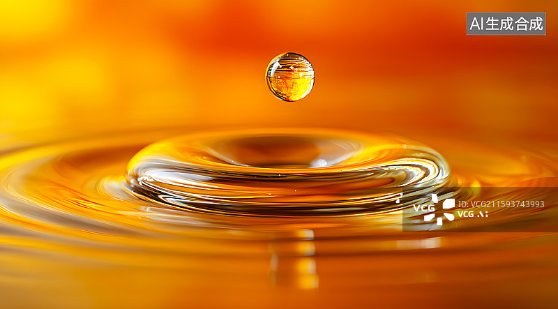 【AI数字艺术】一滴香油落进油中图片素材
