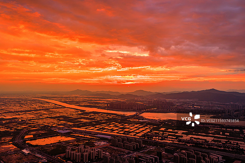 斗门晚霞图片素材