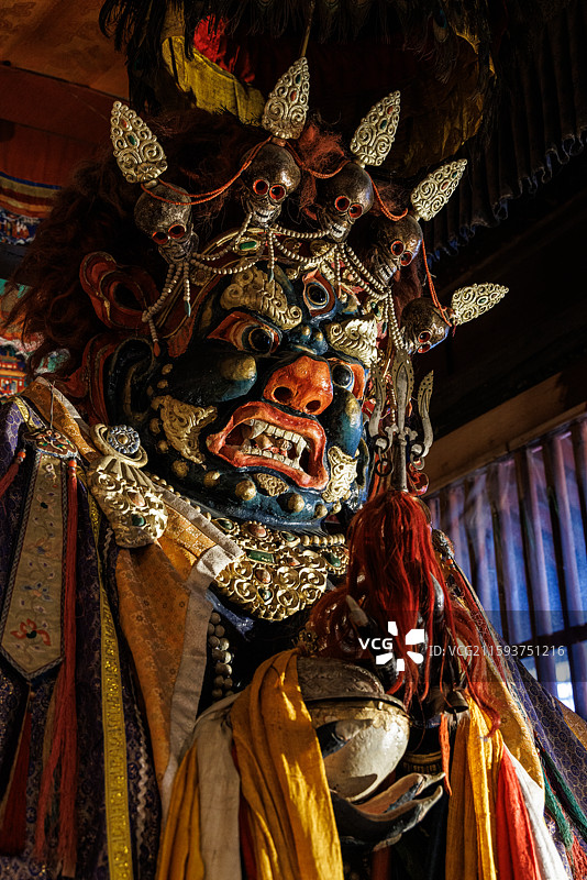 蒙古国前杭爱省哈拉和林藏传佛教格鲁派寺院额尔德尼昭吉祥天母塑像图片素材