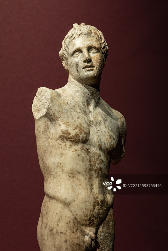 上海世博会博物馆希腊人从阿伽门农到亚历山大亚历山大潘神雕像 希腊化时代早期 来自培拉 发现于狄奥尼索图片素材