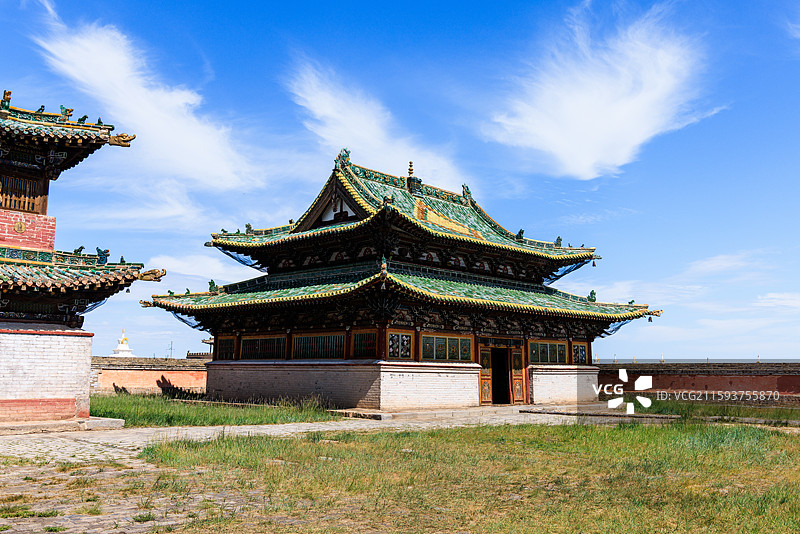 蒙古国前杭爱省哈拉和林藏传佛教格鲁派寺院额尔德尼昭图片素材