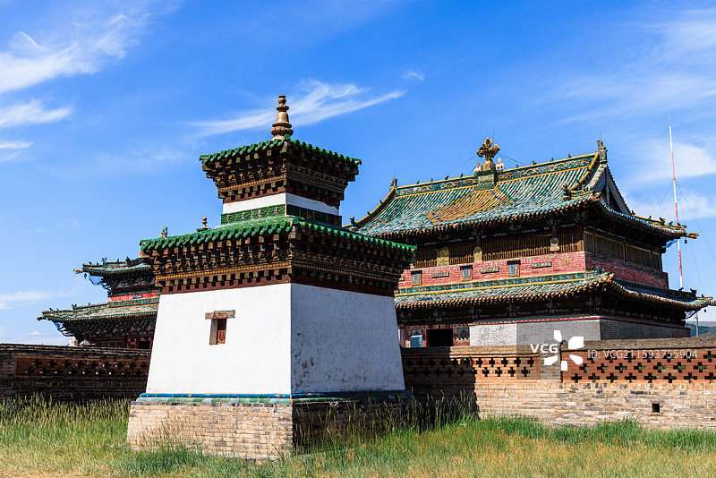 蒙古国前杭爱省哈拉和林藏传佛教格鲁派寺院额尔德尼昭图片素材