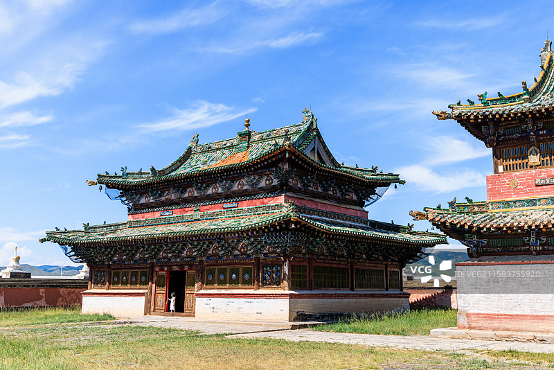 蒙古国前杭爱省哈拉和林藏传佛教格鲁派寺院额尔德尼昭图片素材