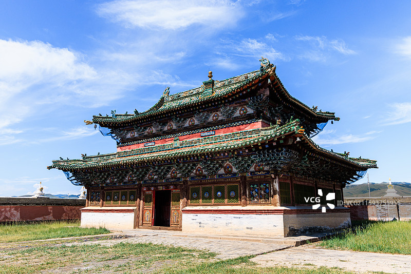 蒙古国前杭爱省哈拉和林藏传佛教格鲁派寺院额尔德尼昭图片素材