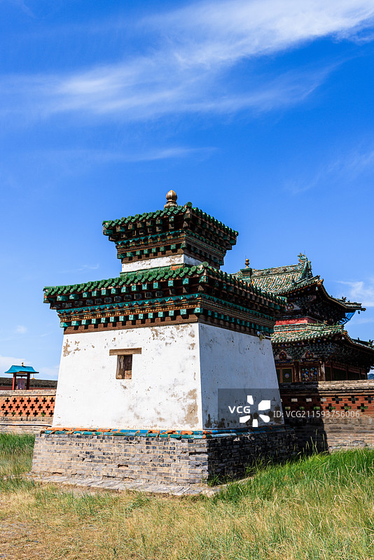 蒙古国前杭爱省哈拉和林藏传佛教格鲁派寺院额尔德尼昭图片素材
