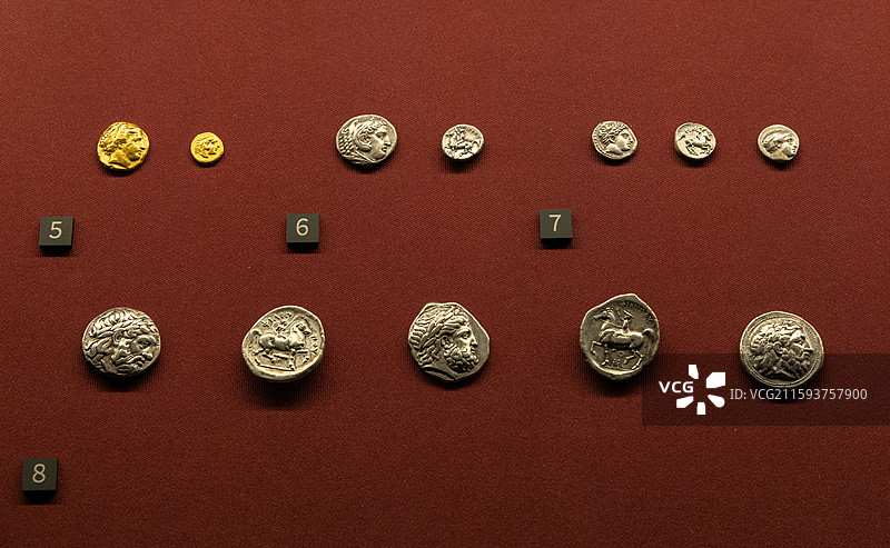 上海世博会博物馆希腊人从阿伽门农到亚历山大亚历山大式钱币 336-81BC图片素材