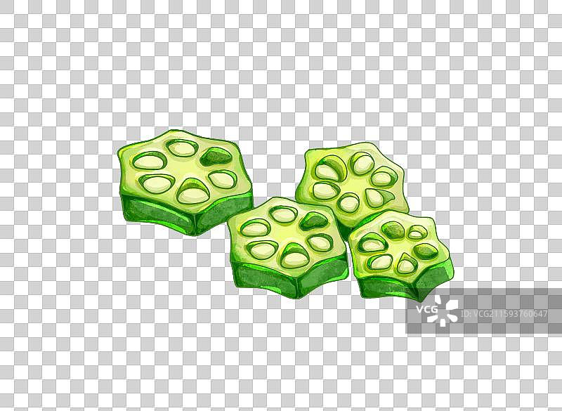 蔬菜元素秋葵切片图片素材