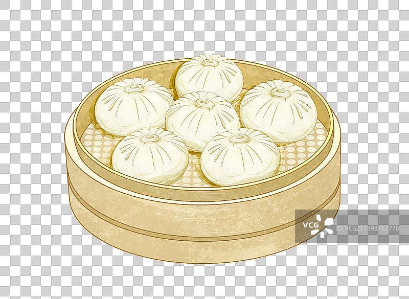 中式面点美食元素包子小笼包图片素材