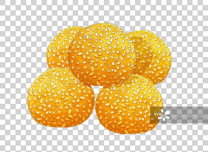 中式面点美食元素麻团图片素材