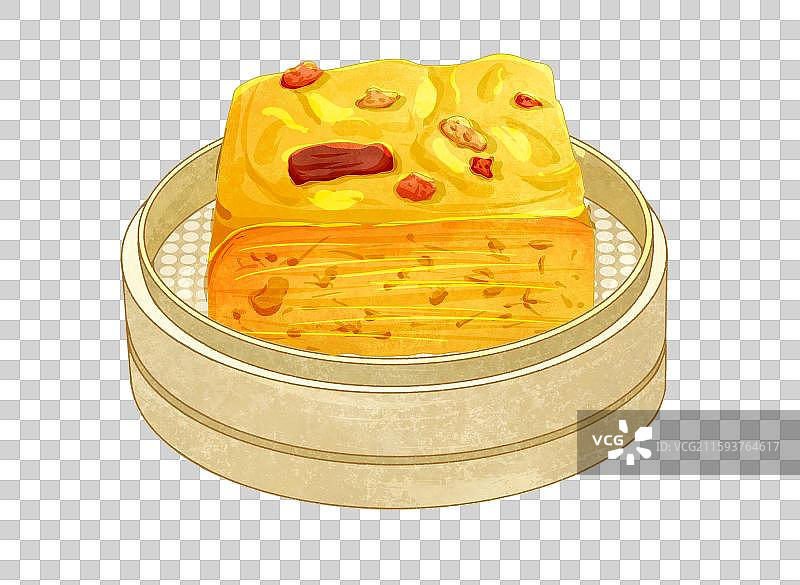 中式面点美食元素南瓜发糕玉米发糕图片素材