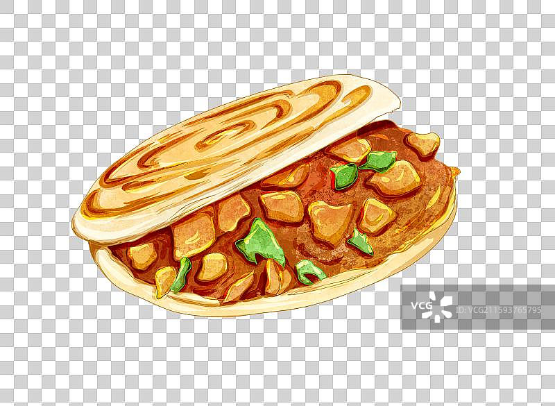 中式面点美食元素肉夹馍图片素材