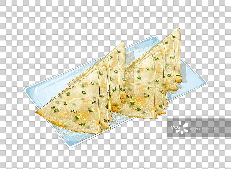 中式面点美食元素早餐一盘葱油饼图片素材