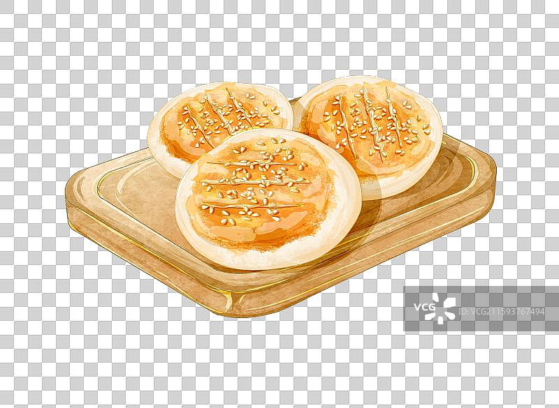 中式传统糕点素材老婆饼烧饼芝麻饼图片素材