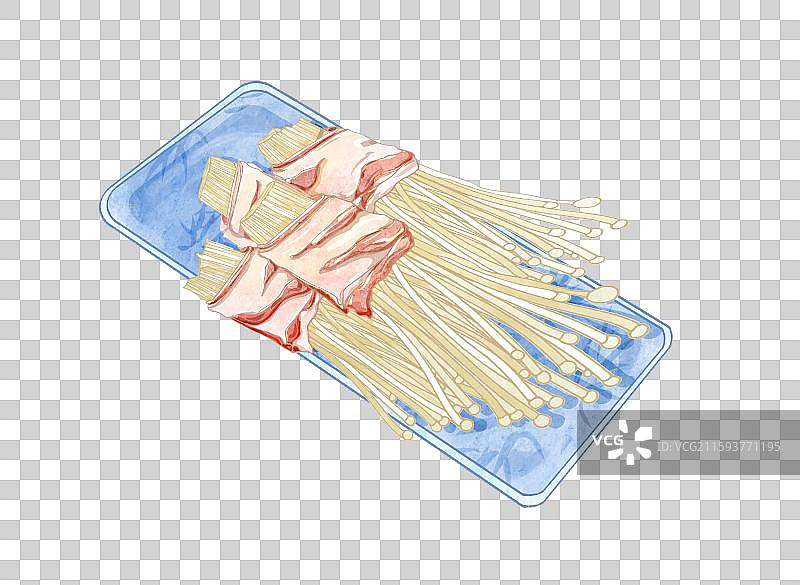 美食火锅元素五花肉包金针菇图片素材