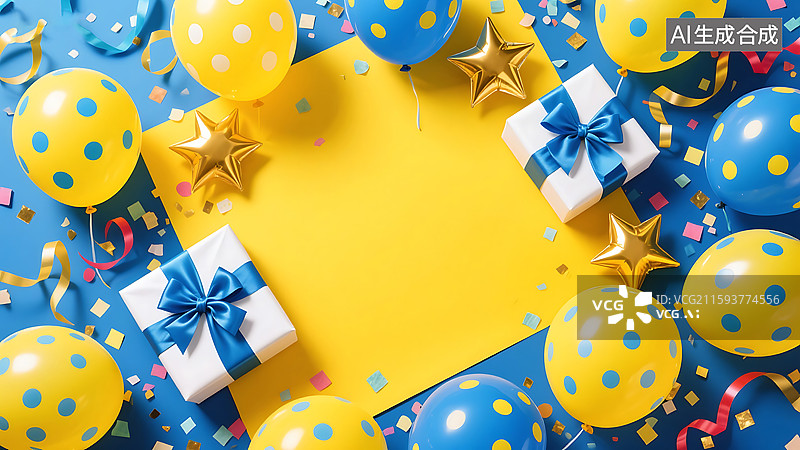 【AI数字艺术】缤纷气球节日庆典空白背景图图片素材
