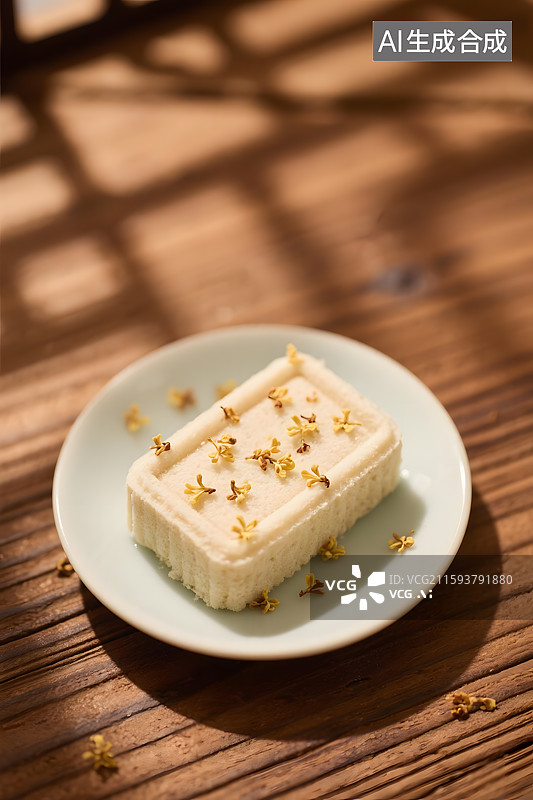 【AI数字艺术】中式茶点绿豆糕图片素材