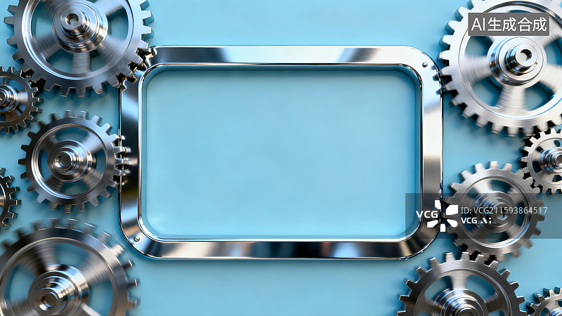 【AI数字艺术】金属齿轮，科技齿轮，抽象概念机件图片素材