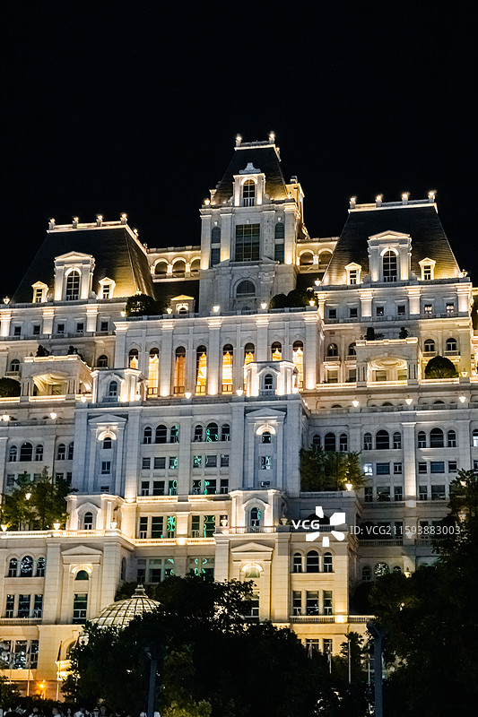 贵州省 贵阳市 白宫 博央艺术国际交流中心 夜景图片素材